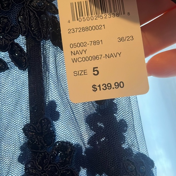Brand new stunning lace and rhinestone corset cutout dress in navy - Picture 6 of 7